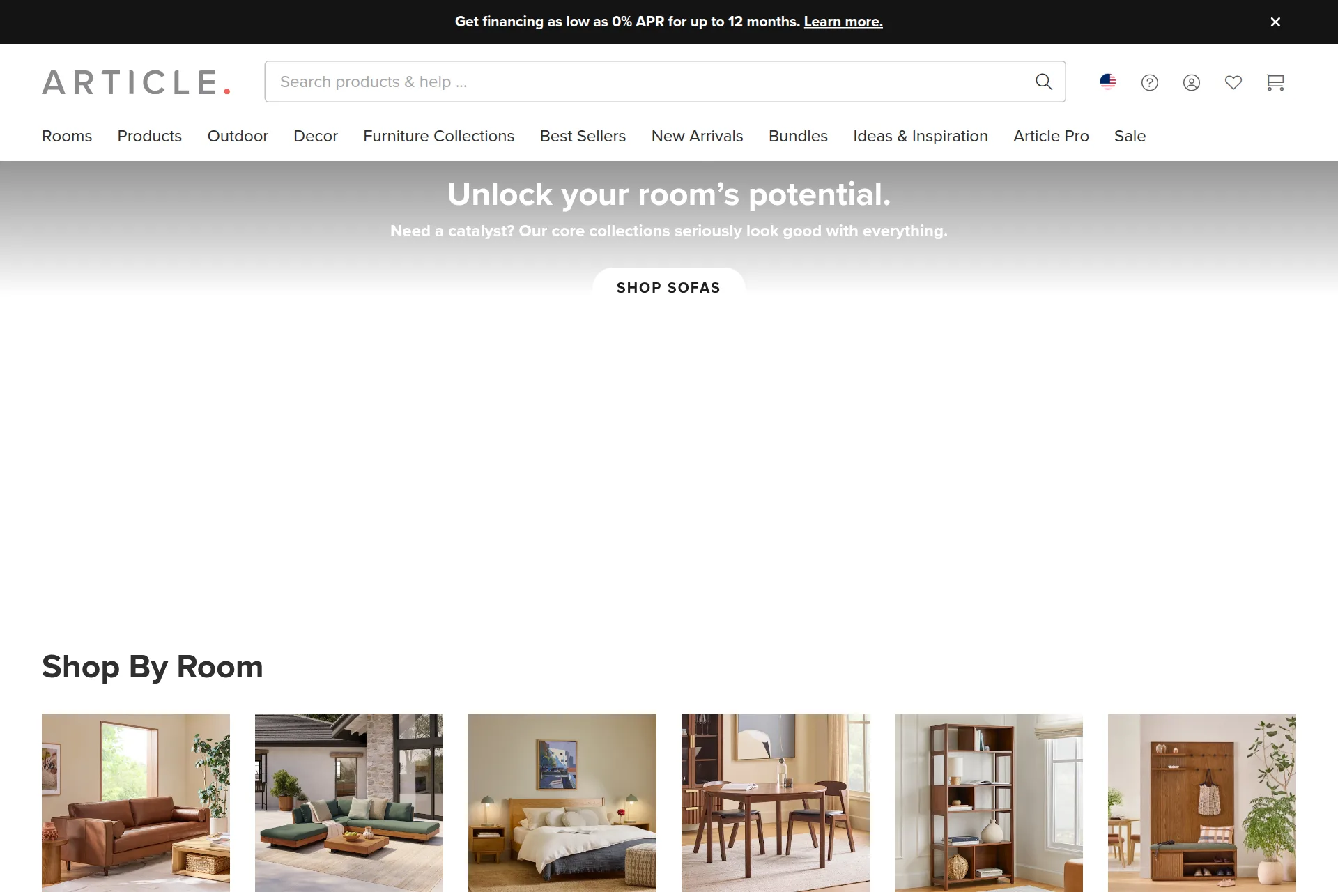 Screenshot of the Article homepage