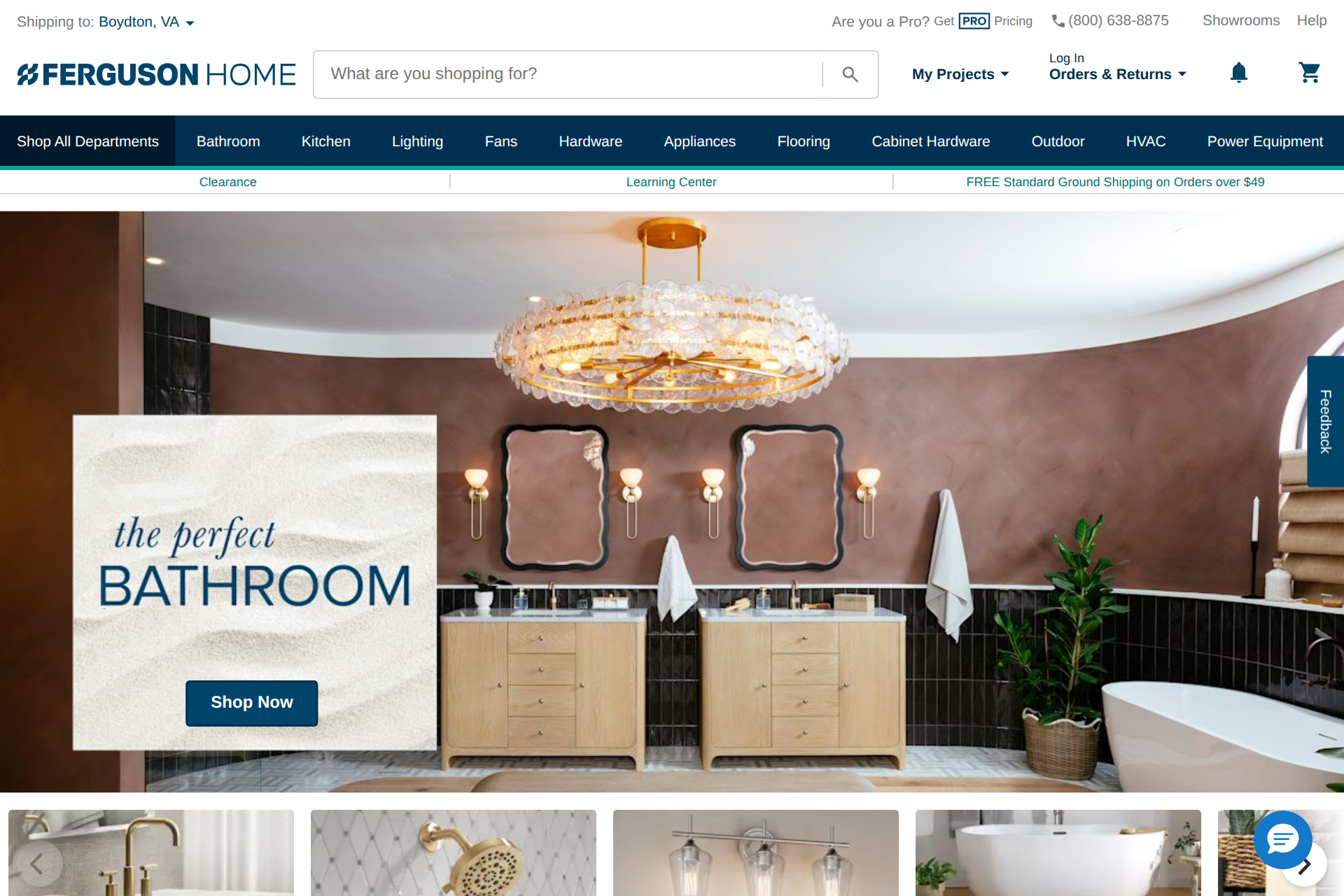 Screenshot of the Build.com homepage